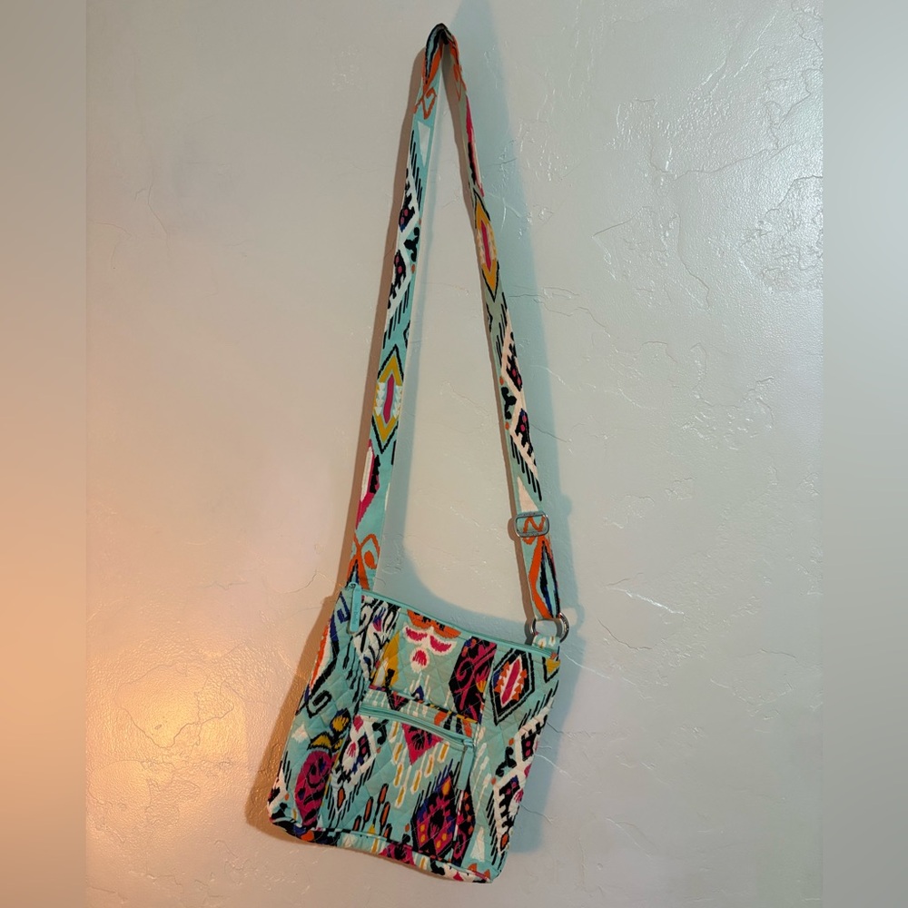 Vera Bradley Aqua Multi Ikat Quilted Crossbody